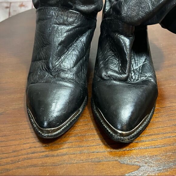 ZODIAC leather slouchy ankle booties (western) vintage 6.5 GUC - Picture 4 of 10